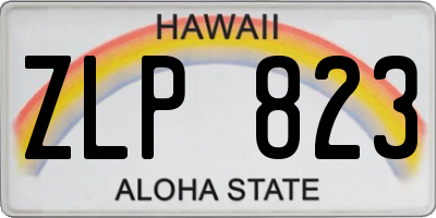 HI license plate ZLP823