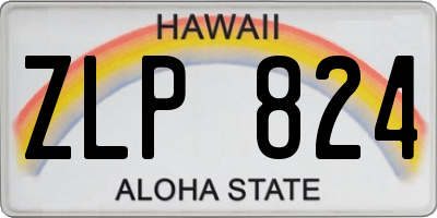 HI license plate ZLP824