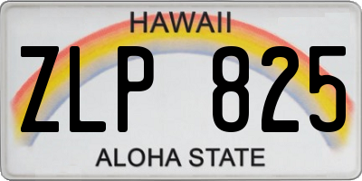 HI license plate ZLP825