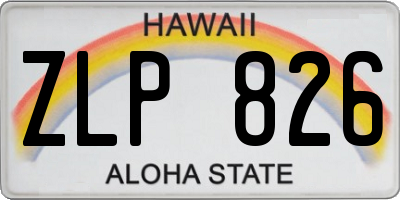 HI license plate ZLP826