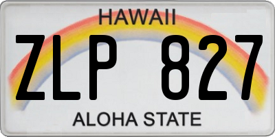 HI license plate ZLP827