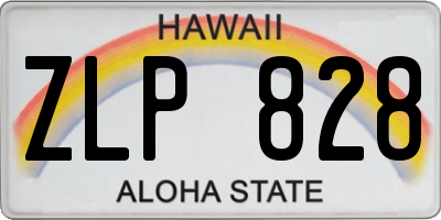 HI license plate ZLP828