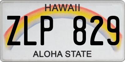 HI license plate ZLP829