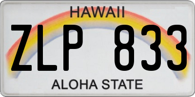HI license plate ZLP833