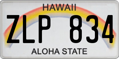HI license plate ZLP834