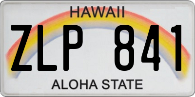 HI license plate ZLP841