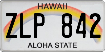 HI license plate ZLP842