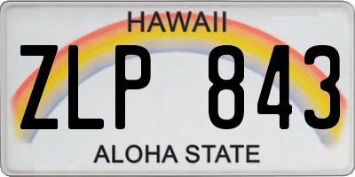 HI license plate ZLP843