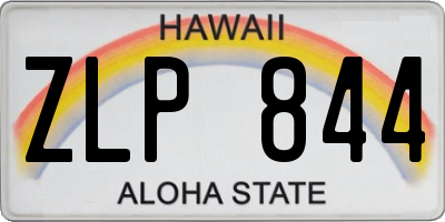 HI license plate ZLP844