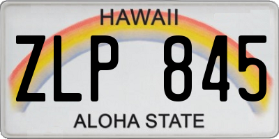 HI license plate ZLP845