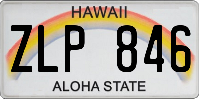 HI license plate ZLP846