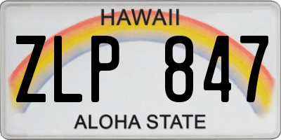 HI license plate ZLP847