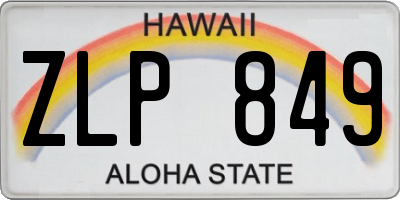 HI license plate ZLP849