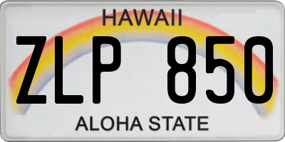 HI license plate ZLP850