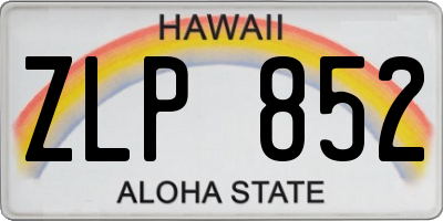 HI license plate ZLP852