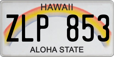 HI license plate ZLP853