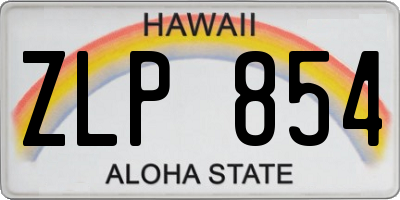 HI license plate ZLP854