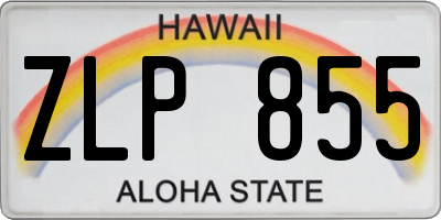 HI license plate ZLP855
