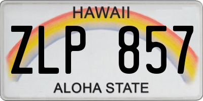 HI license plate ZLP857