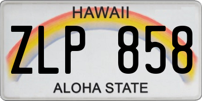 HI license plate ZLP858