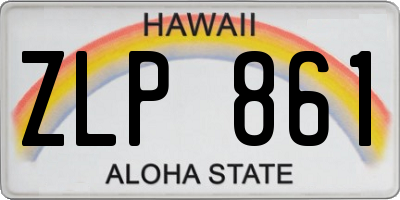 HI license plate ZLP861