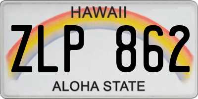 HI license plate ZLP862