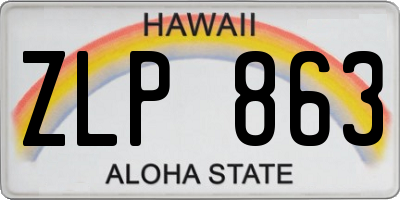 HI license plate ZLP863