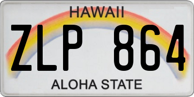 HI license plate ZLP864