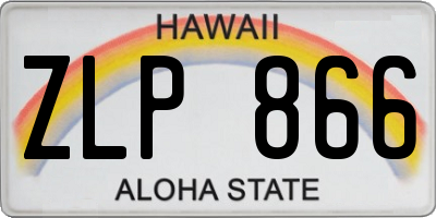 HI license plate ZLP866