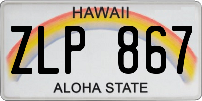 HI license plate ZLP867
