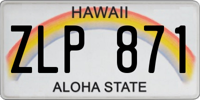 HI license plate ZLP871
