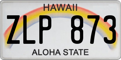 HI license plate ZLP873