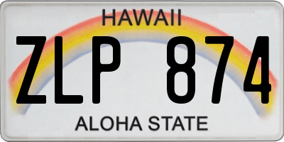 HI license plate ZLP874