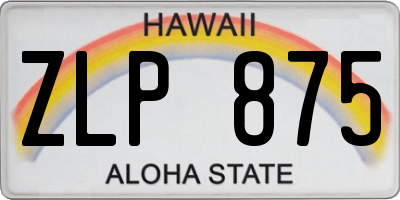HI license plate ZLP875