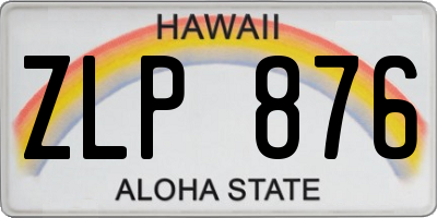 HI license plate ZLP876