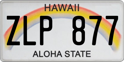 HI license plate ZLP877