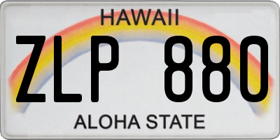 HI license plate ZLP880
