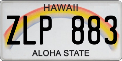 HI license plate ZLP883