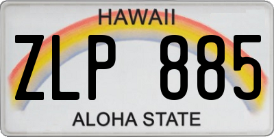 HI license plate ZLP885