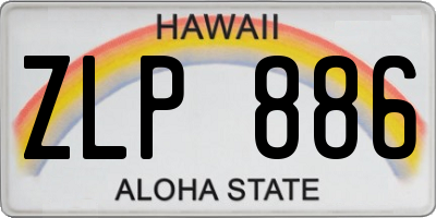 HI license plate ZLP886