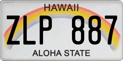 HI license plate ZLP887