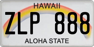 HI license plate ZLP888
