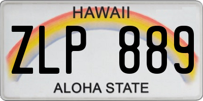 HI license plate ZLP889