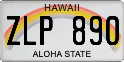 HI license plate ZLP890