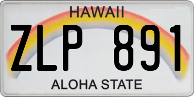 HI license plate ZLP891