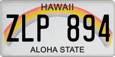 HI license plate ZLP894