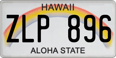 HI license plate ZLP896