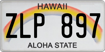HI license plate ZLP897