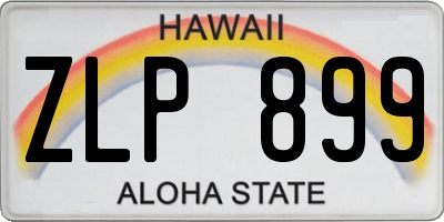 HI license plate ZLP899