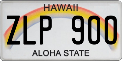 HI license plate ZLP900